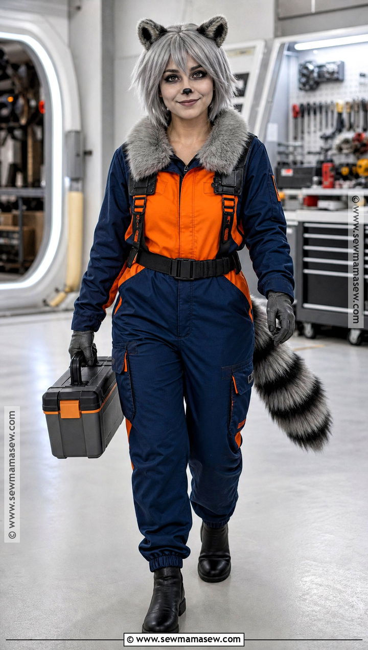 Rocket Raccoon Costume With Orange Jumpsuit - 30 marvel costume ideas