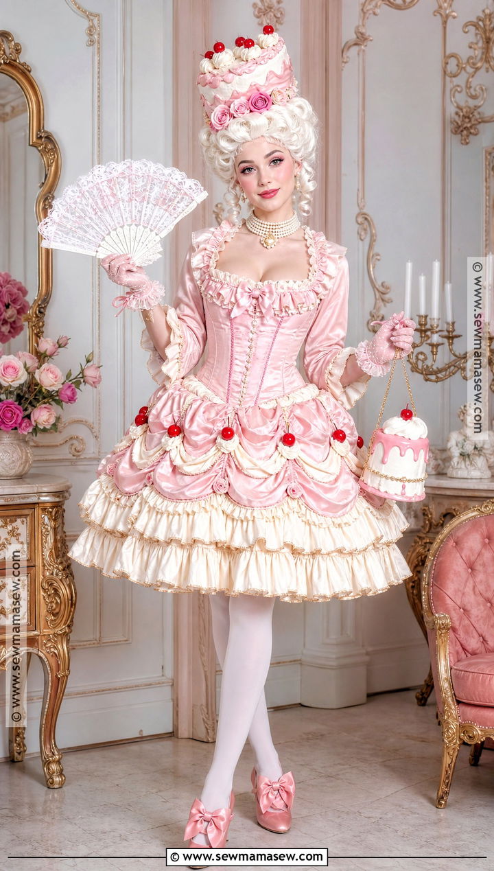 Rococo Cake Costume With Pink Ruffles - 40 aesthetic halloween costumes