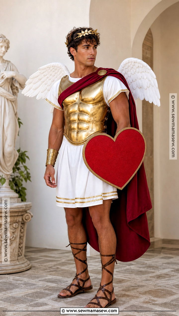 Roman Cupid Costume With Gold Armor - 30 Cupid Costume Ideas for Men