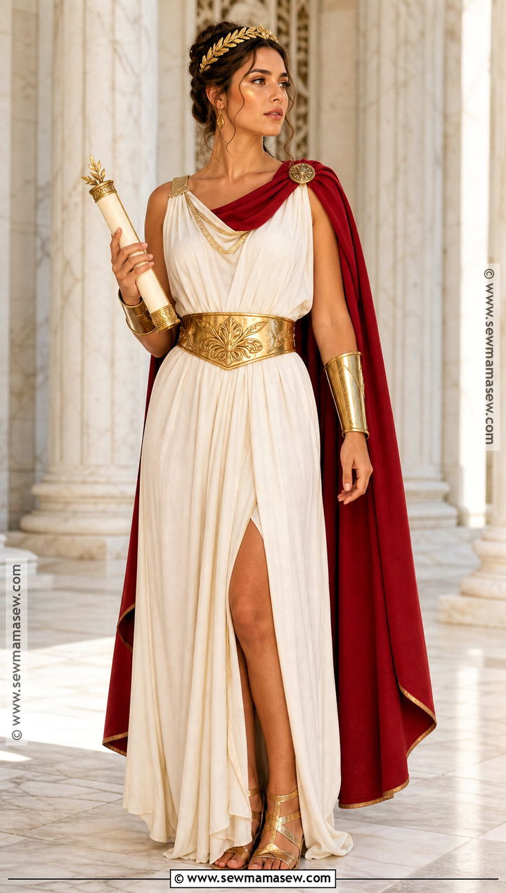 Roman Goddess Costume With Red Cape - 30 red cape costume ideas