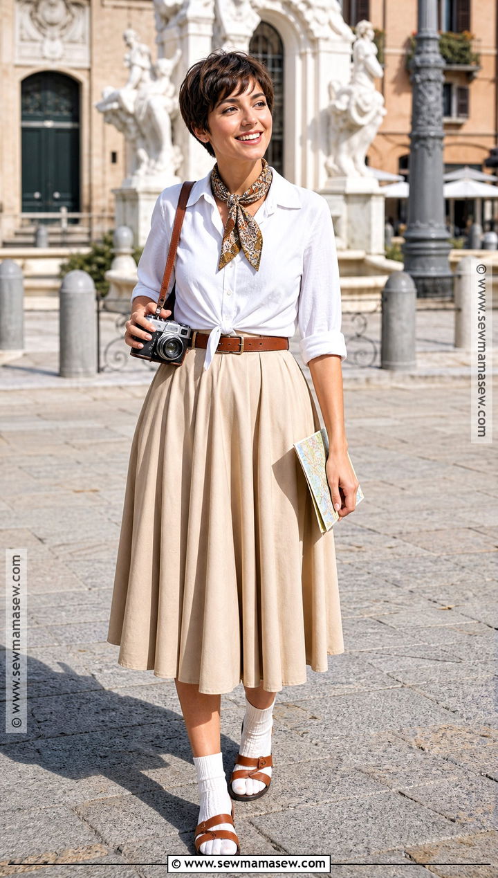 Roman Holiday White Blouse Costume - 30 audrey hepburn halloween costume ideas