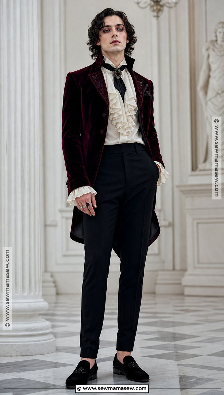 Romantic Vampire Outfit With Ruffled Shirt - 30 male vampire outfit ideas