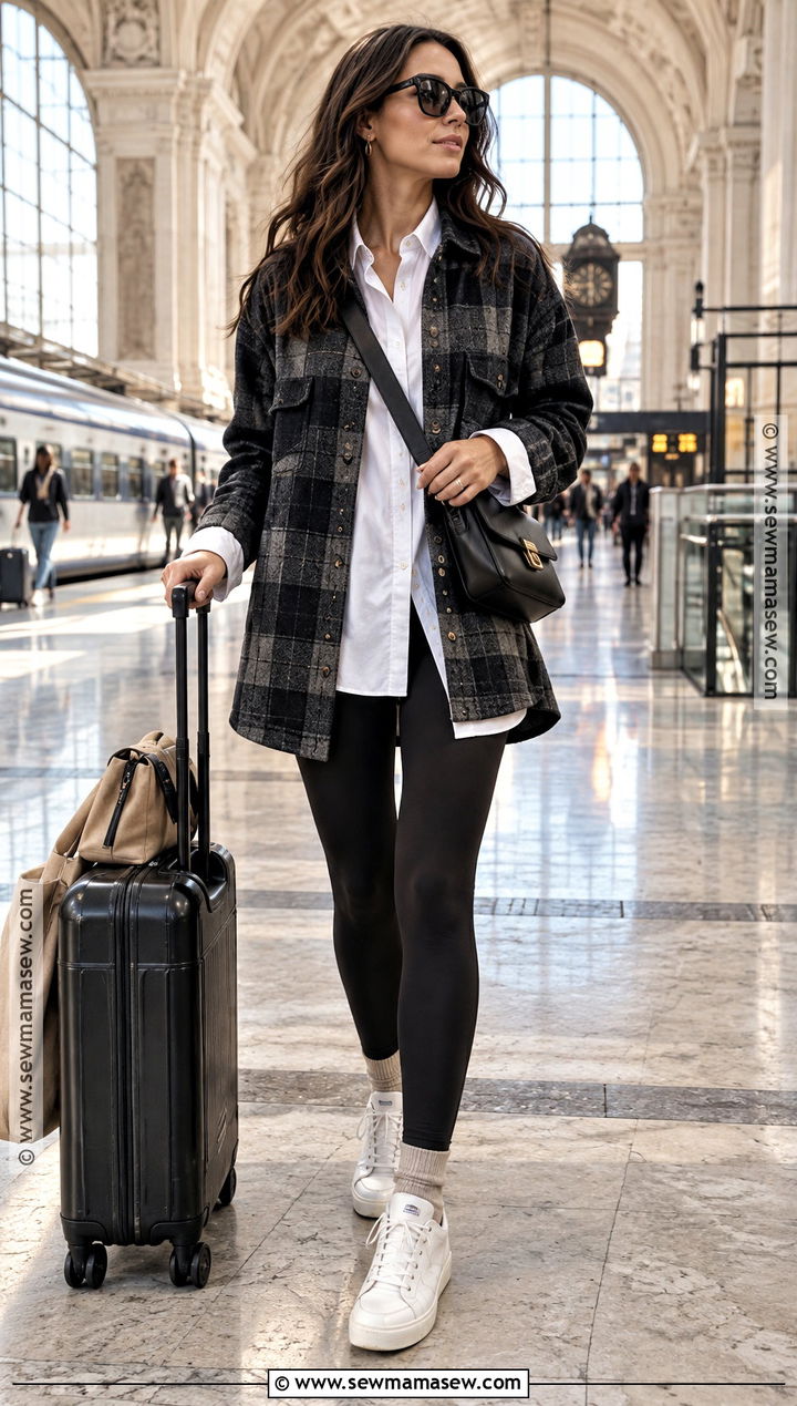 Rome Fall Outfit With Shacket And Leggings - 20 Rome Italy Outfits Fall
