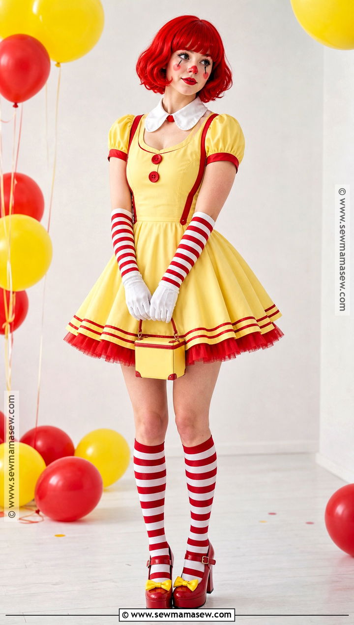 Ronald McDonald Skater Dress Costume - 30 Ronald Mcdonald Costume Ideas for Women
