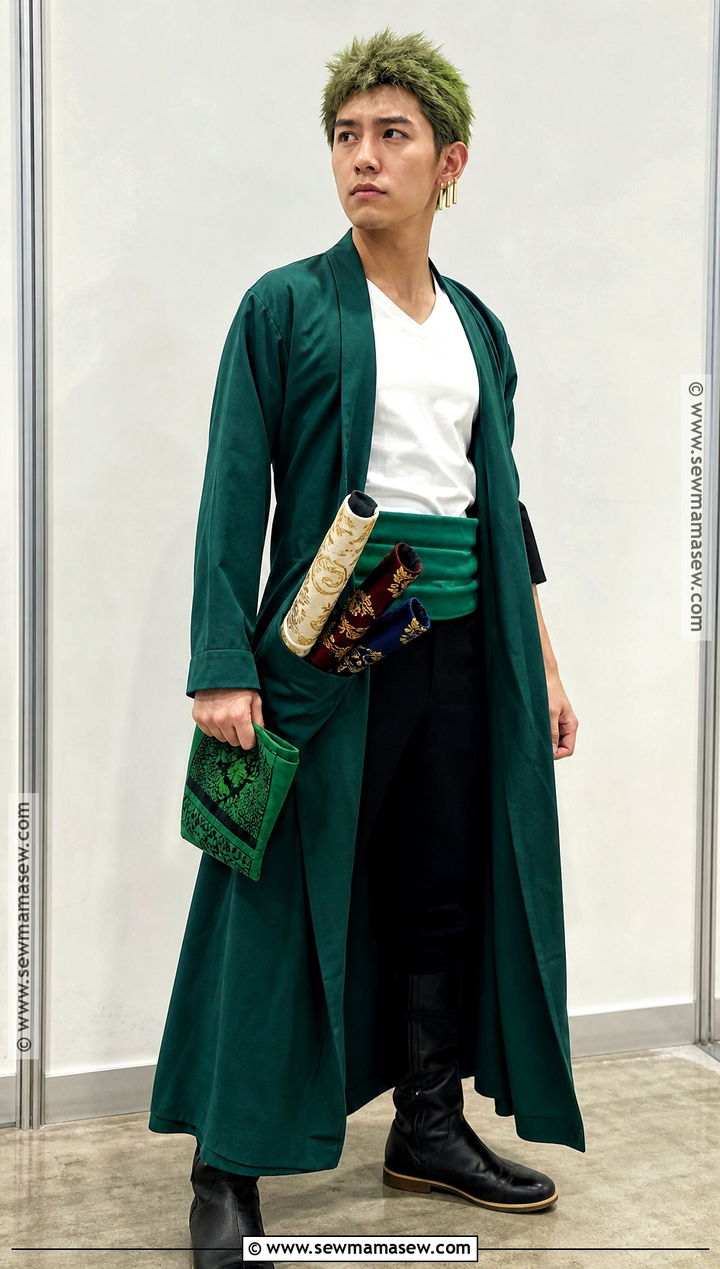 Roronoa Zoro Cosplay With Green Robe - 40 anime cosplay outfits