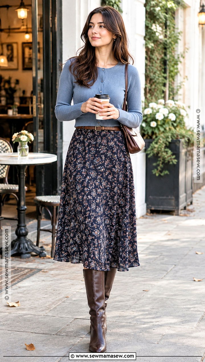 Rory Gilmore Cardigan And Midi Skirt Outfit - 15 autumn outfits rory gilmore
