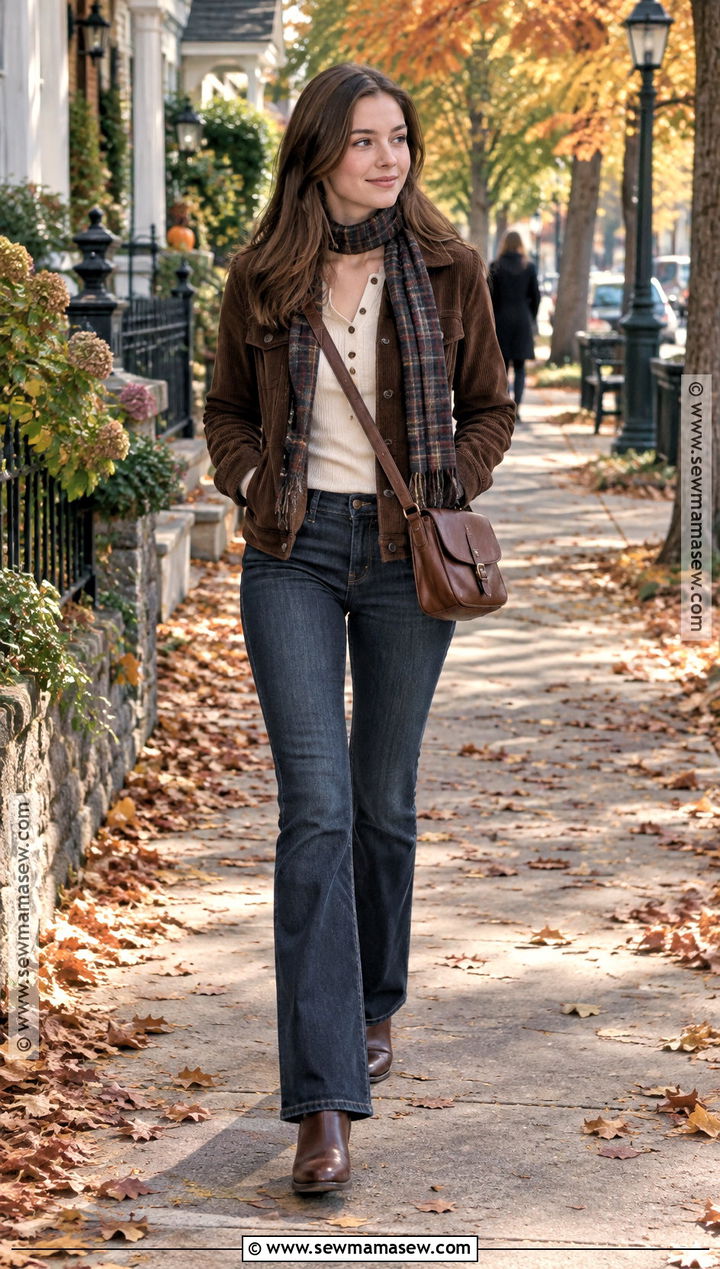 Rory Gilmore Corduroy Jacket And Bootcut Jeans Outfit - 15 autumn outfits rory gilmore