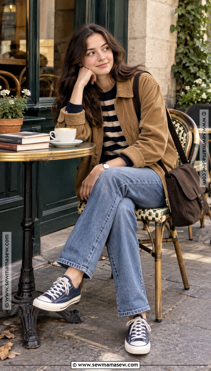 Rory Gilmore Striped Sweater And Converse Outfit - 20 Gilmore Girls Fall Outfits