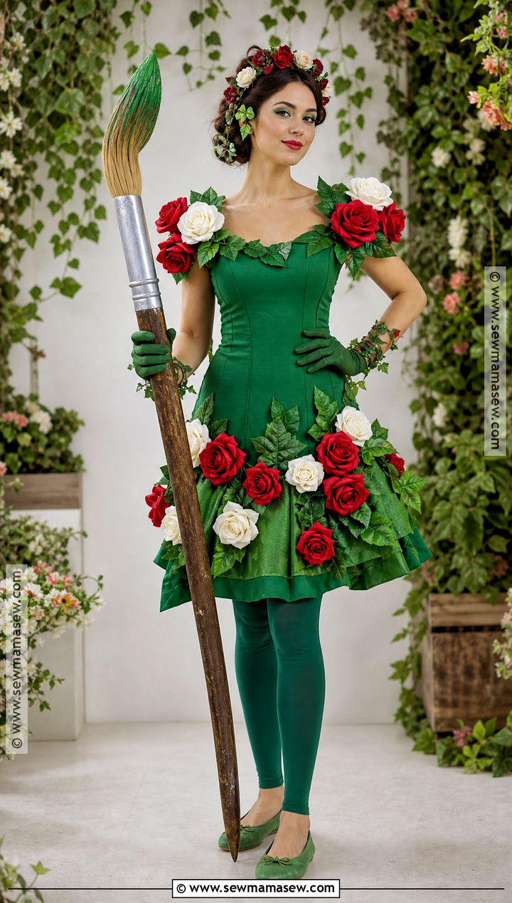Rose Garden Costume With Red Flowers - 35 alice in wonderland costume ideas