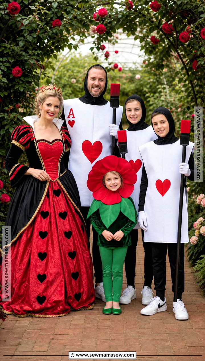 Rose Garden Painters Family Costume - 30 alice in wonderland family costumes