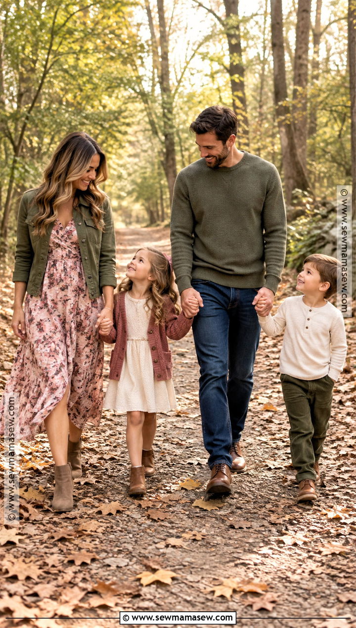 Rose Pink and Olive Green Fall Family Photo Outfits - 15 pink family photo outfits fall