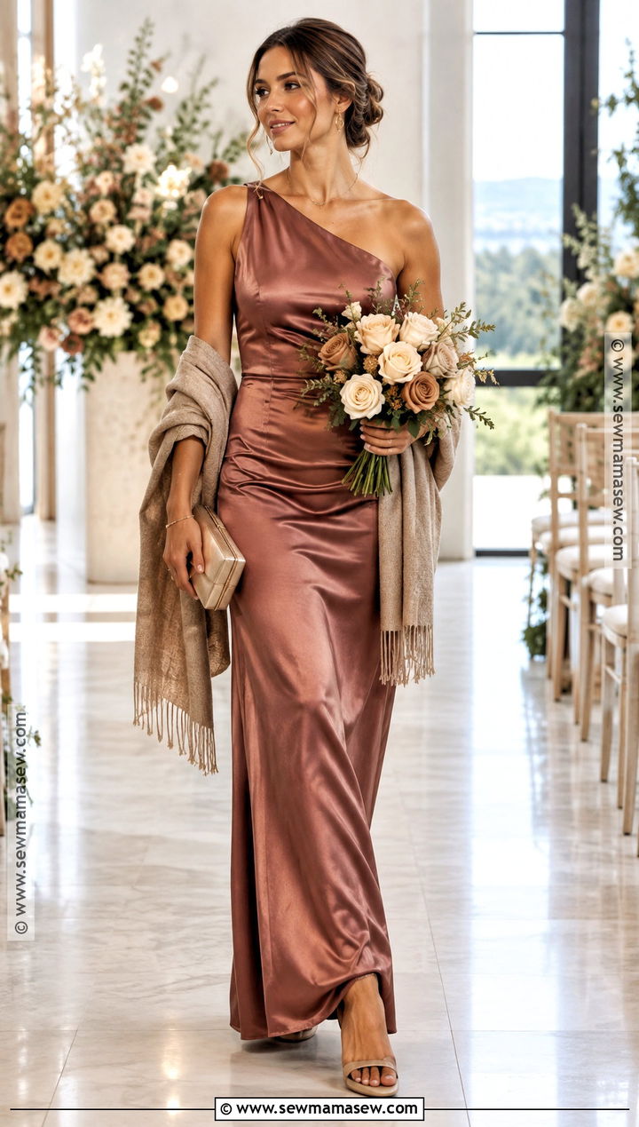 Rosewood Satin Autumn Bridesmaid Dress - 25 autumn bridesmaid dresses