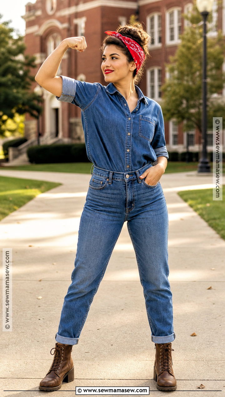 Rosie The Riveter Costume - 30 easy halloween costumes college