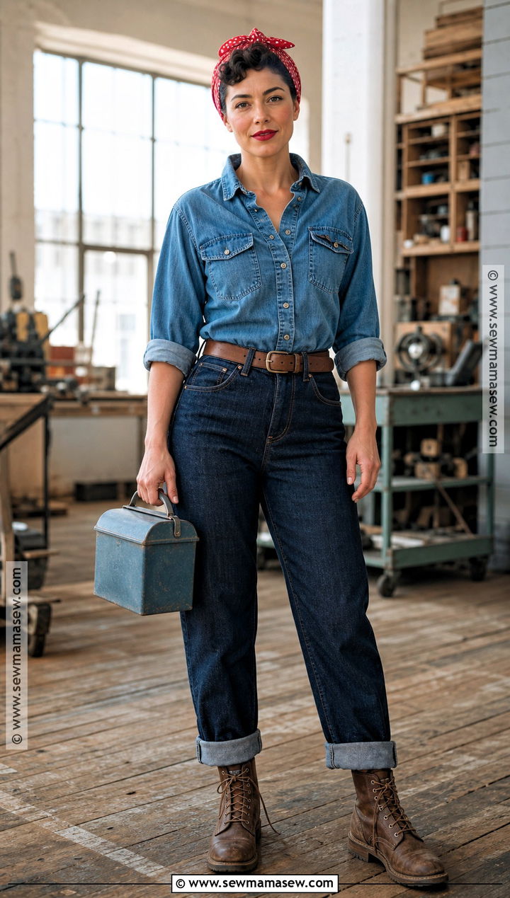 Rosie The Riveter Costume - 35 short hair halloween costumes for women