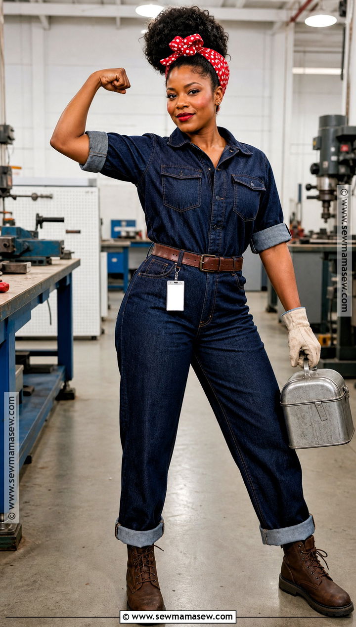Rosie The Riveter Costume With Natural Hair Headwrap - 35 rosie the riveter costume ideas