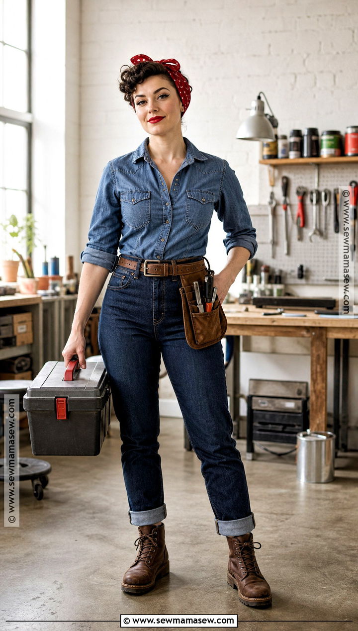 Rosie The Riveter Costume With Short Curls - 30 short hair halloween costumes