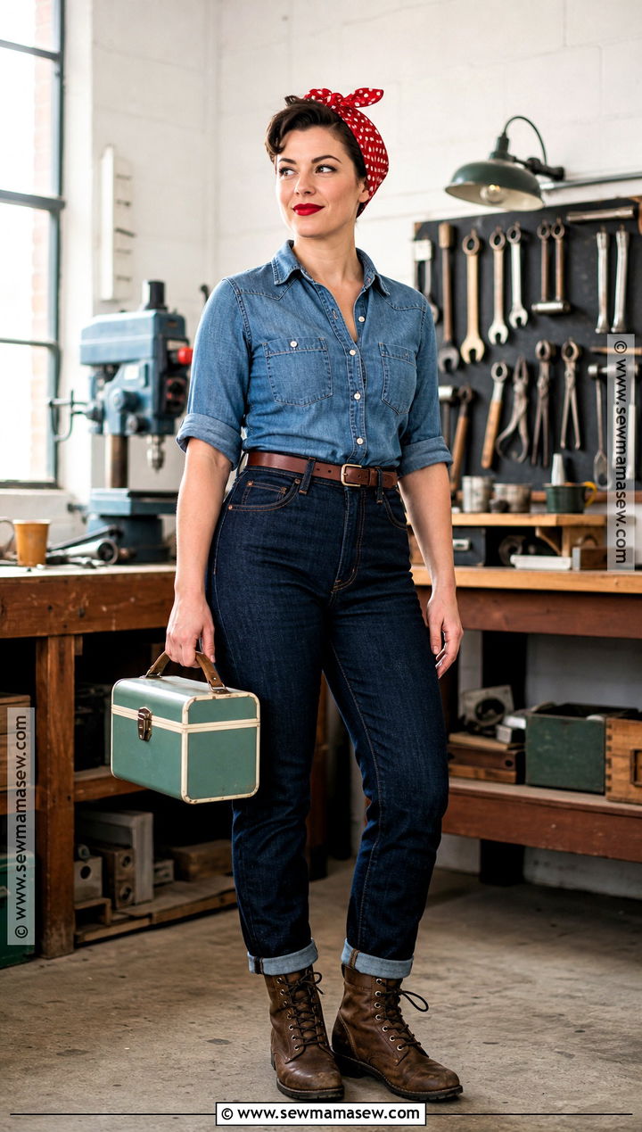 Rosie The Riveter Costume With Short Hair - 30 halloween costumes short hair