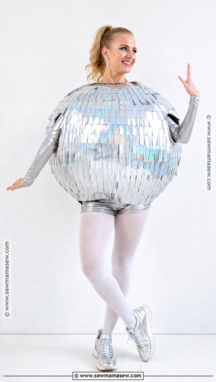 Round DIY Disco Ball Costume - 30 disco ball halloween costume ideas