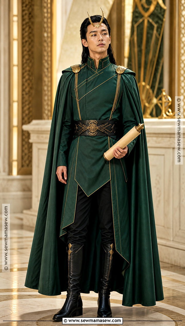 Royal Asgard Loki Costume With Green Cape - 35 loki costume ideas