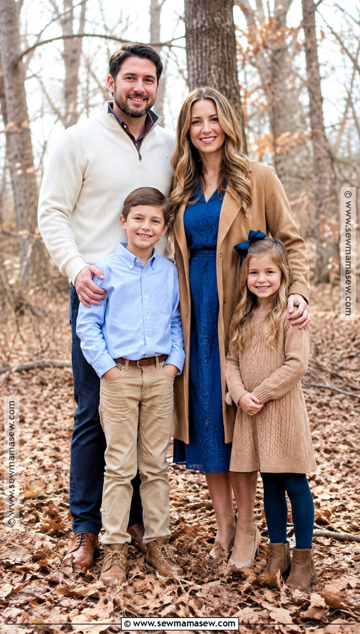 Royal Blue And Camel Family Outfit - 20 blue fall family pictures outfits