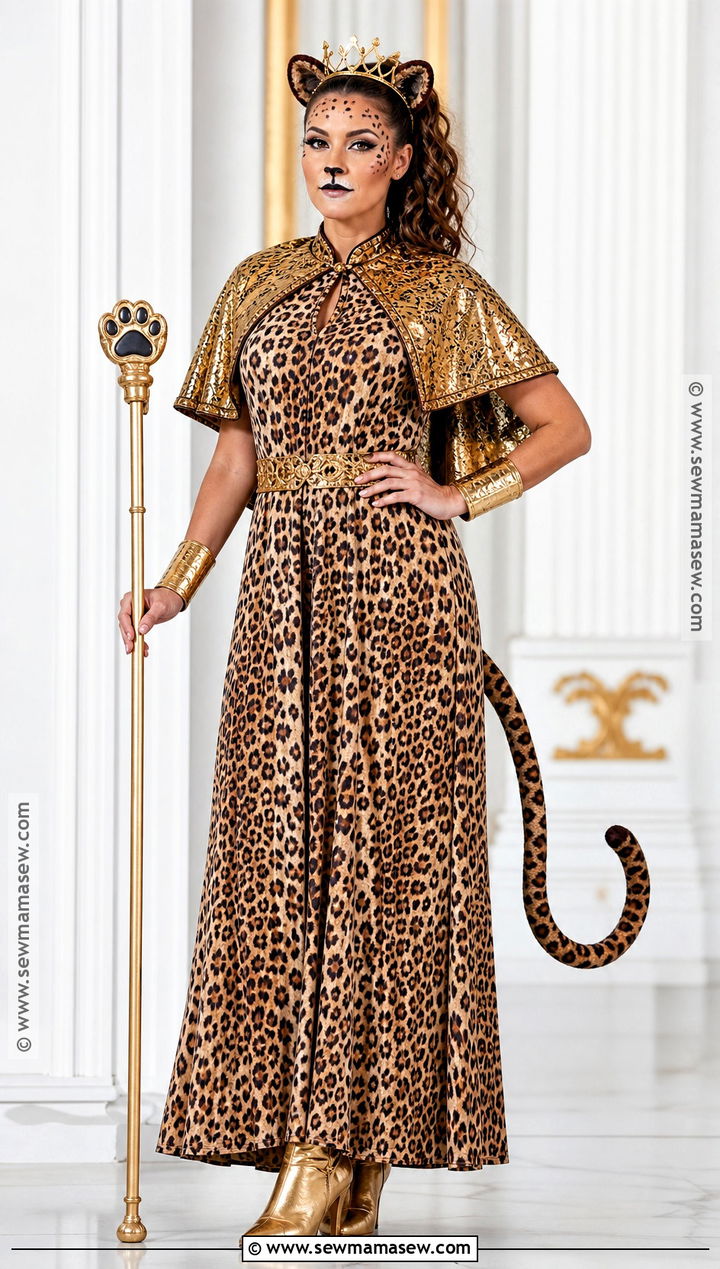 Royal Cheetah Costume With Gold Cape - 50 cheetah costume ideas