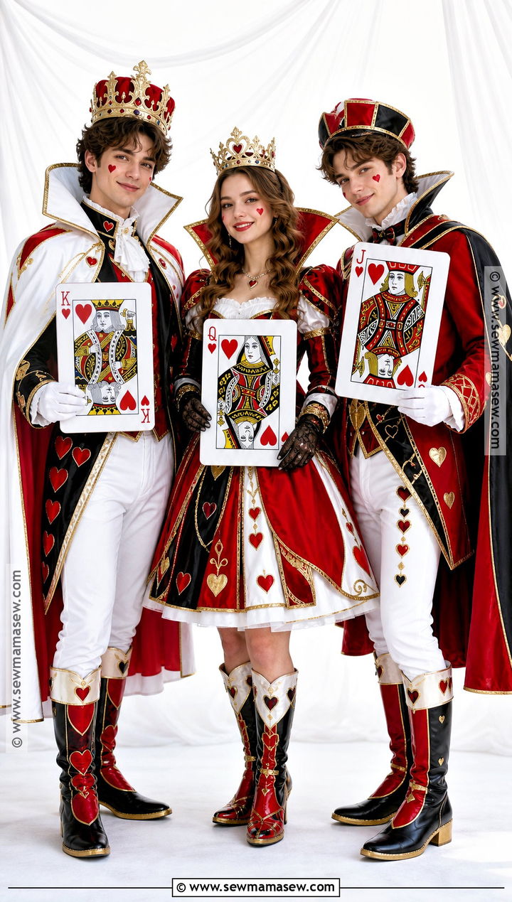 Royal Court Group Costume With King Queen And Jack - 30 Deck Of Cards Costume Ideas