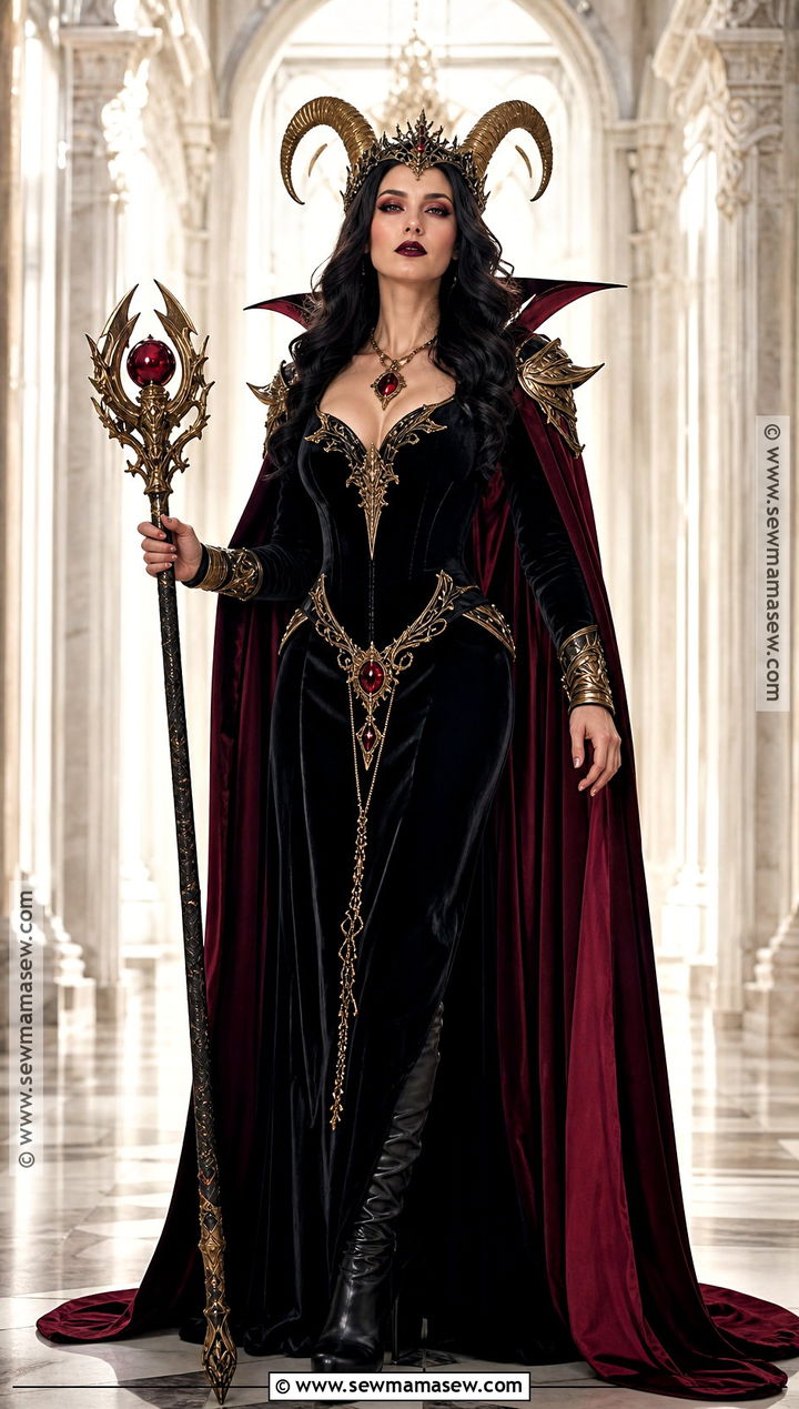 Royal Lilith Costume With Crown And Cape - 30 Lilith Costume Ideas