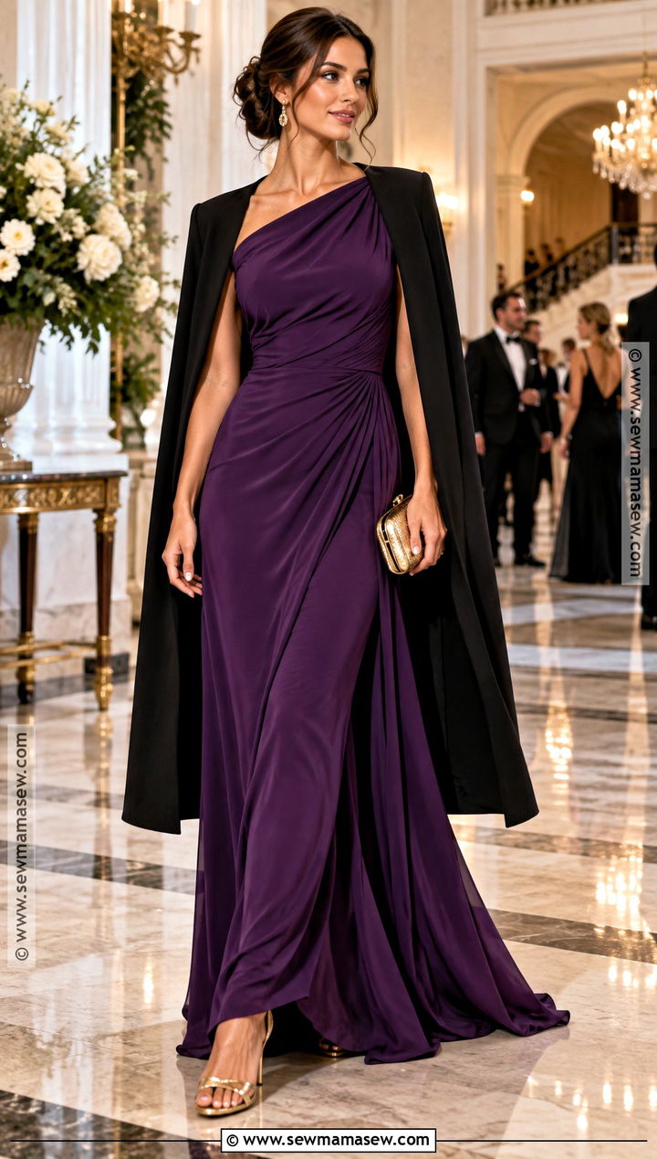 Royal Purple Formal Wedding Guest Outfit - 15 autumn wedding outfit guest ideas