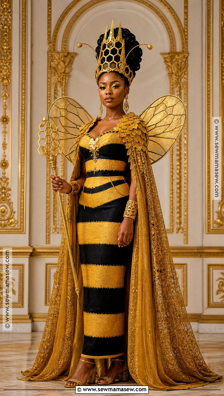 Royal Queen Bee Costume With Long Cape - 30 bee costume women's ideas
