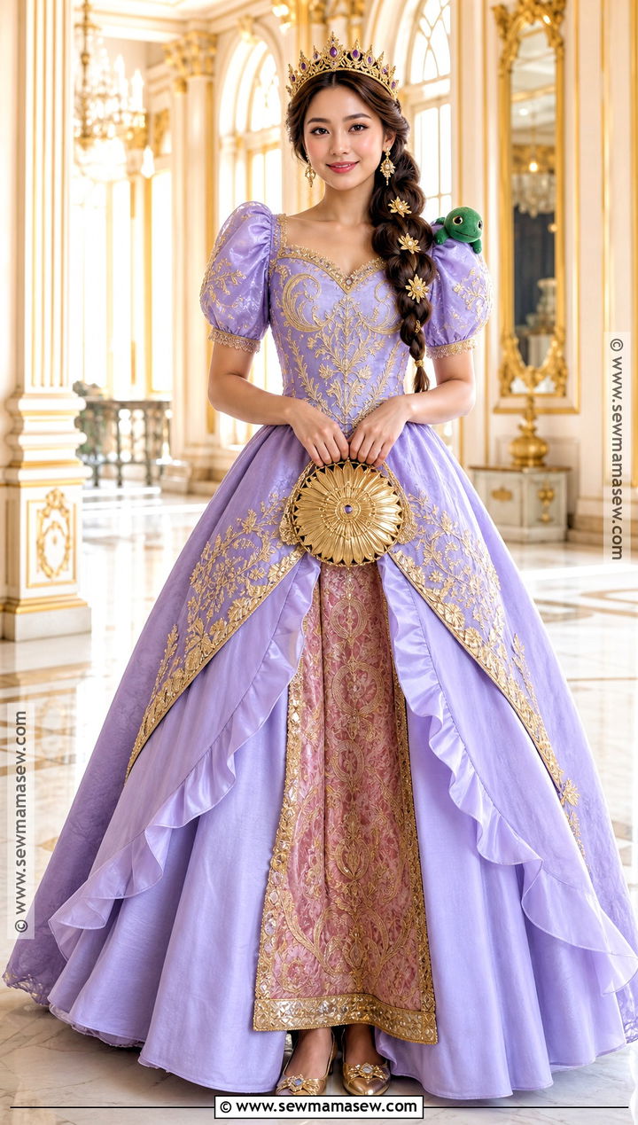 Royal Rapunzel Costume With Gold Crown - 40 repunzle costume idea