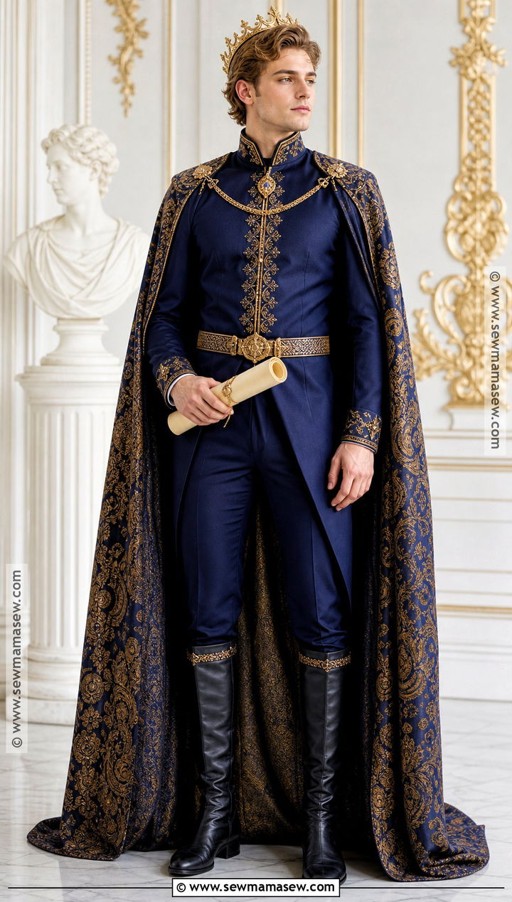 Royalcore Costume With Brocade Cape - 30 aesthetic costumes