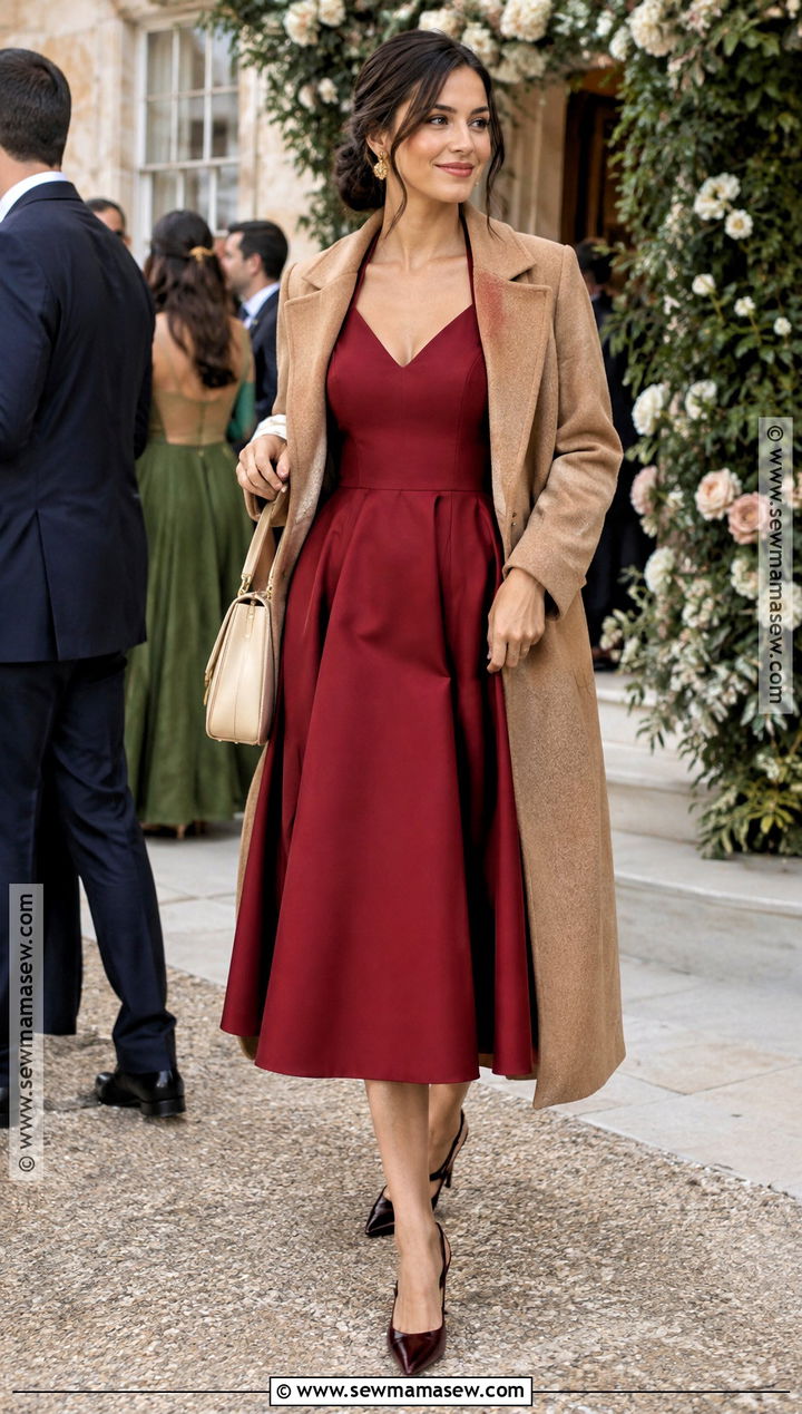Ruby Red Midi Bridesmaid Dress - 15 Fall Red Bridesmaid Dresses