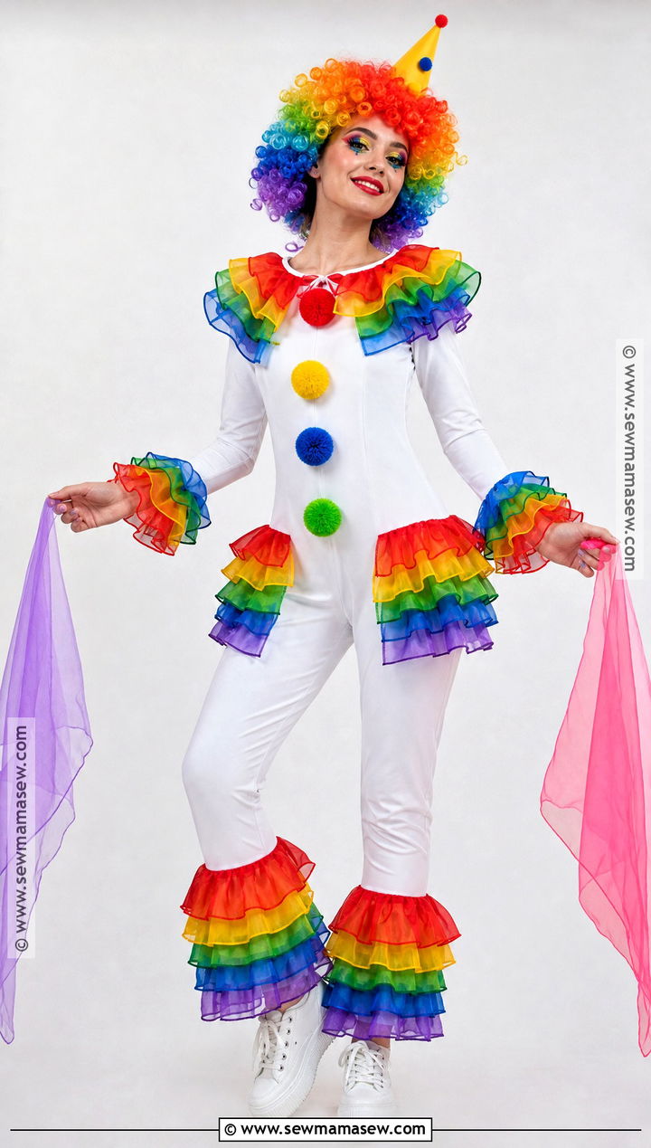Ruffled Rainbow Circus Clown Costume - 30 circus clown costume ideas