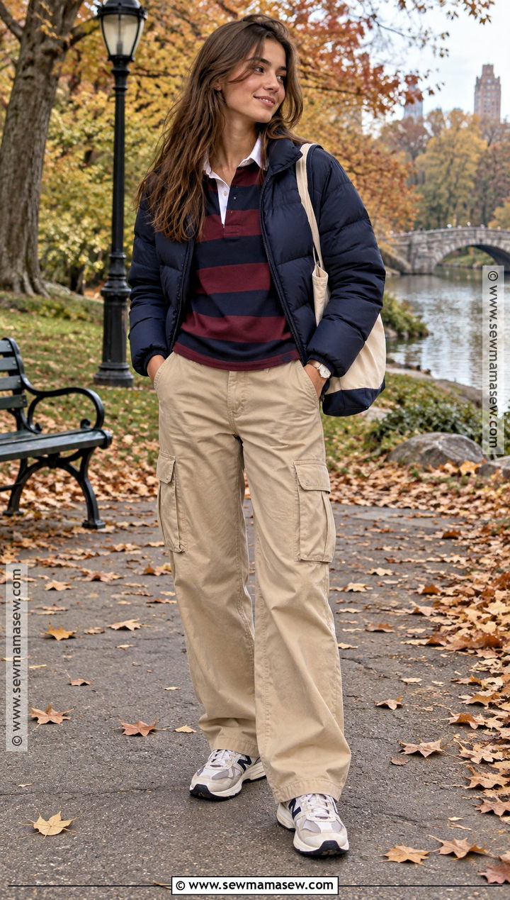 Rugby Shirt And Cargo Pants 2000s Fall Outfit - 25 2000 fall outfits