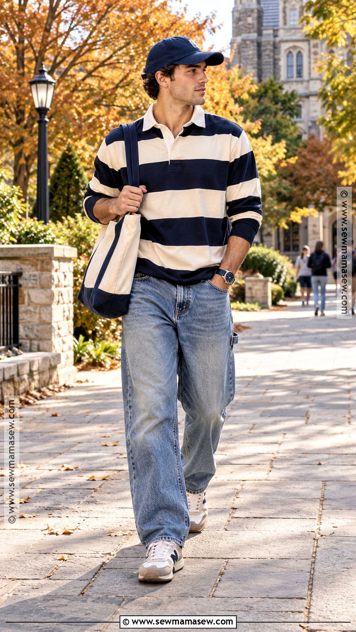 Rugby Shirt And Carpenter Jeans Fall Outfit - 20 mens fall street style ideas