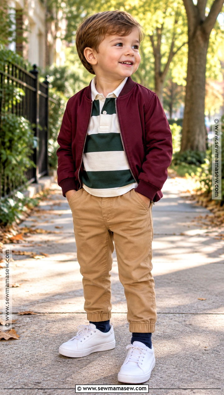 Rugby Shirt And Chino Pants Toddler Fall Outfit - 25 fall toddler outfits