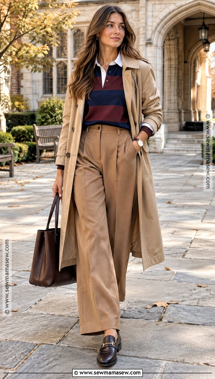 Rugby Shirt And Tailored Trousers Fall Outfit - 15 fall outfits trends