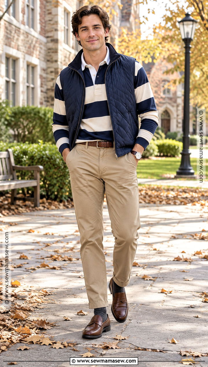 Rugby Shirt Old Money Fall Outfit - 20 old money fall outfits for men