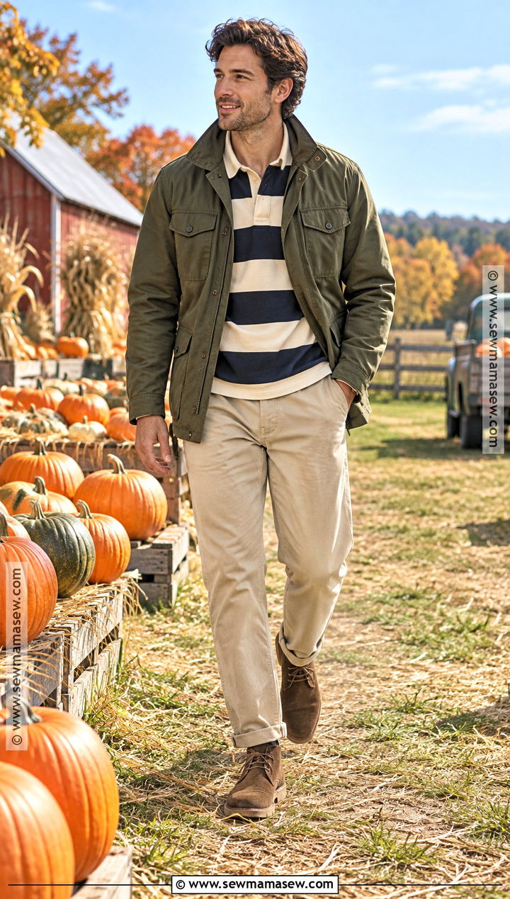 Rugby Shirt Pumpkin Patch Outfit - 25 pumpkin patch outfit ideas for men