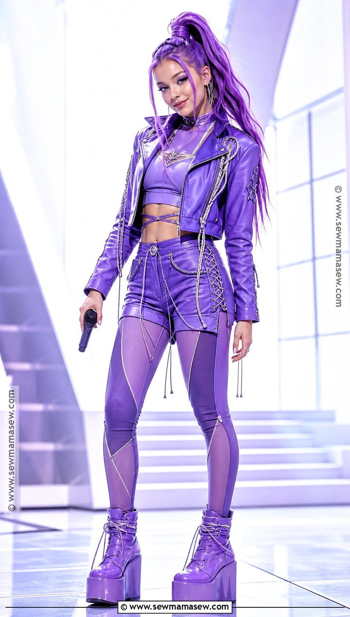 Rumi Costume With Purple Performance Outfit - 30 Single Person Halloween Costume Ideas