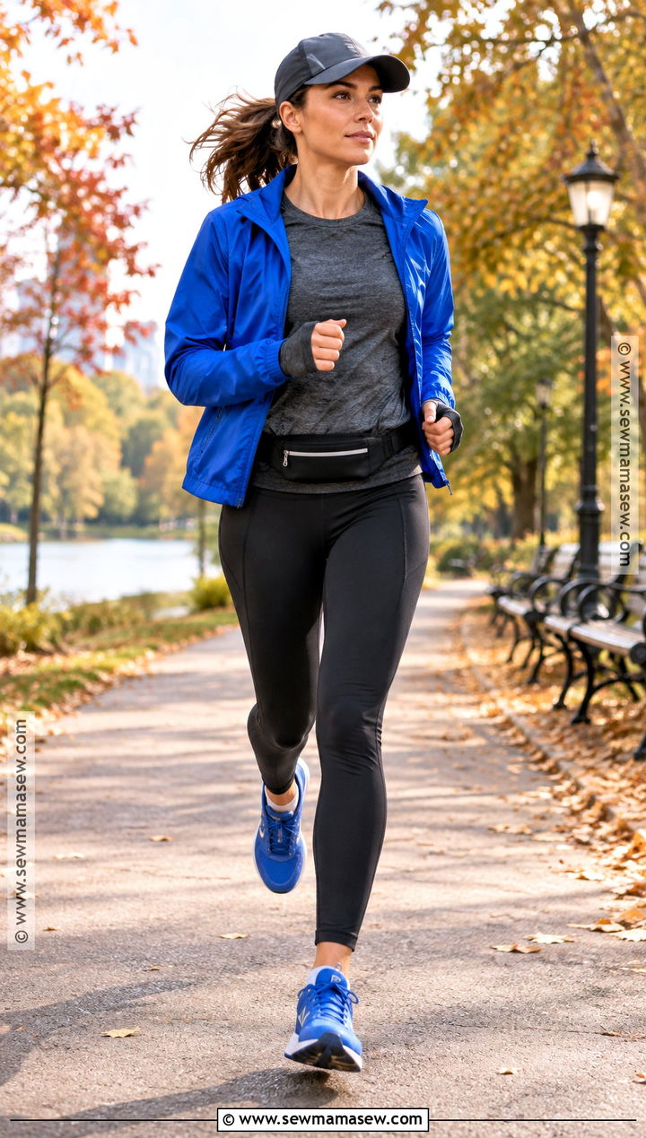Running Tights And Windbreaker Outfit - 25 fall athletic outfits
