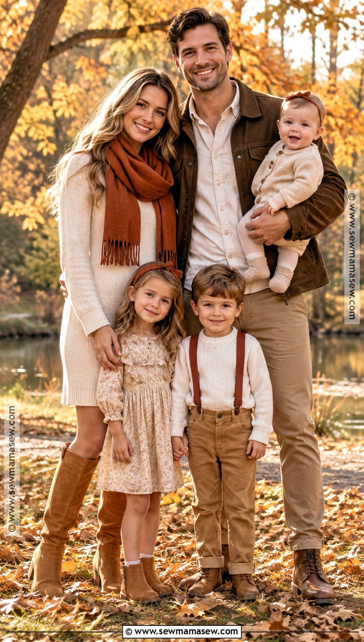 Rust Accessories And Neutral Family Outfit - 15 fall family pictures outfits rust color