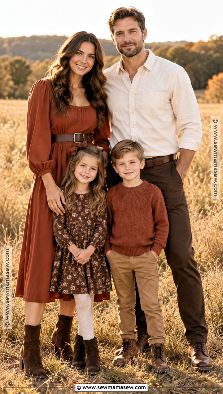 Rust And Brown Family Outfits - 15 fall family photos brown outfits