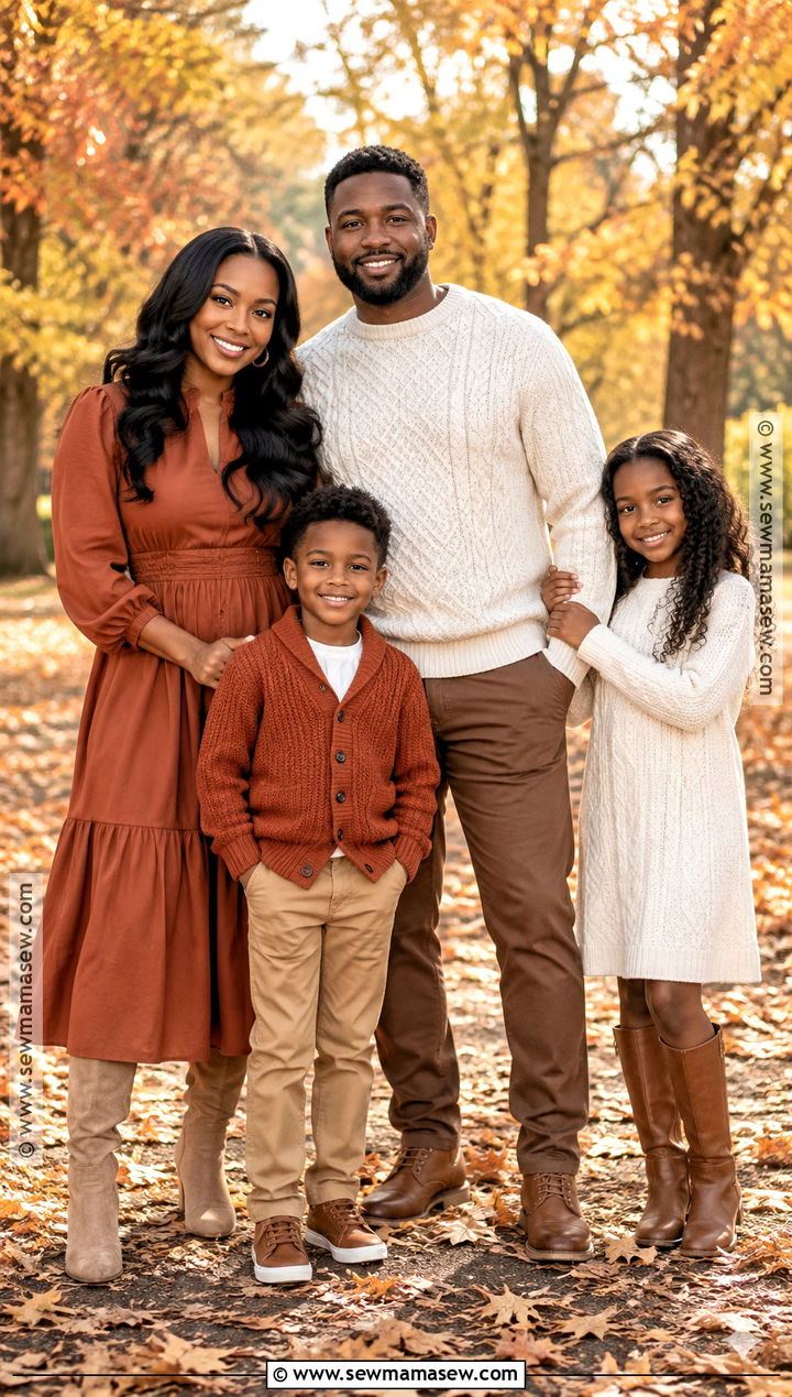 Rust And Cream Fall Family Outfits - 15 fall photoshoot outfits family black