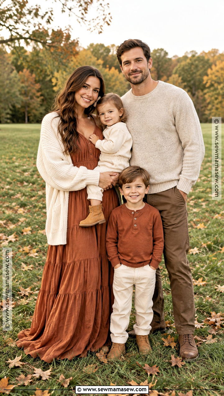 Rust And Cream Fall Family Picture Outfits - 15 fall neutral outfits family pictures