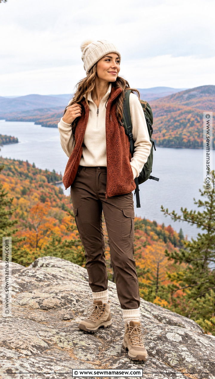 Rust And Cream Fall Hiking Outfit - 25 hiking outfit fall ideas