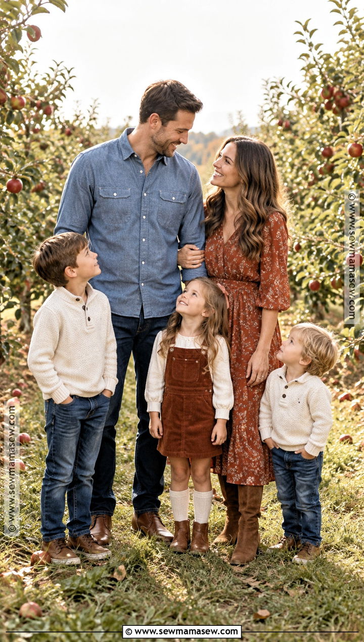 Rust And Denim Fall Family Photo Outfit - 20 simple fall family photo outfits
