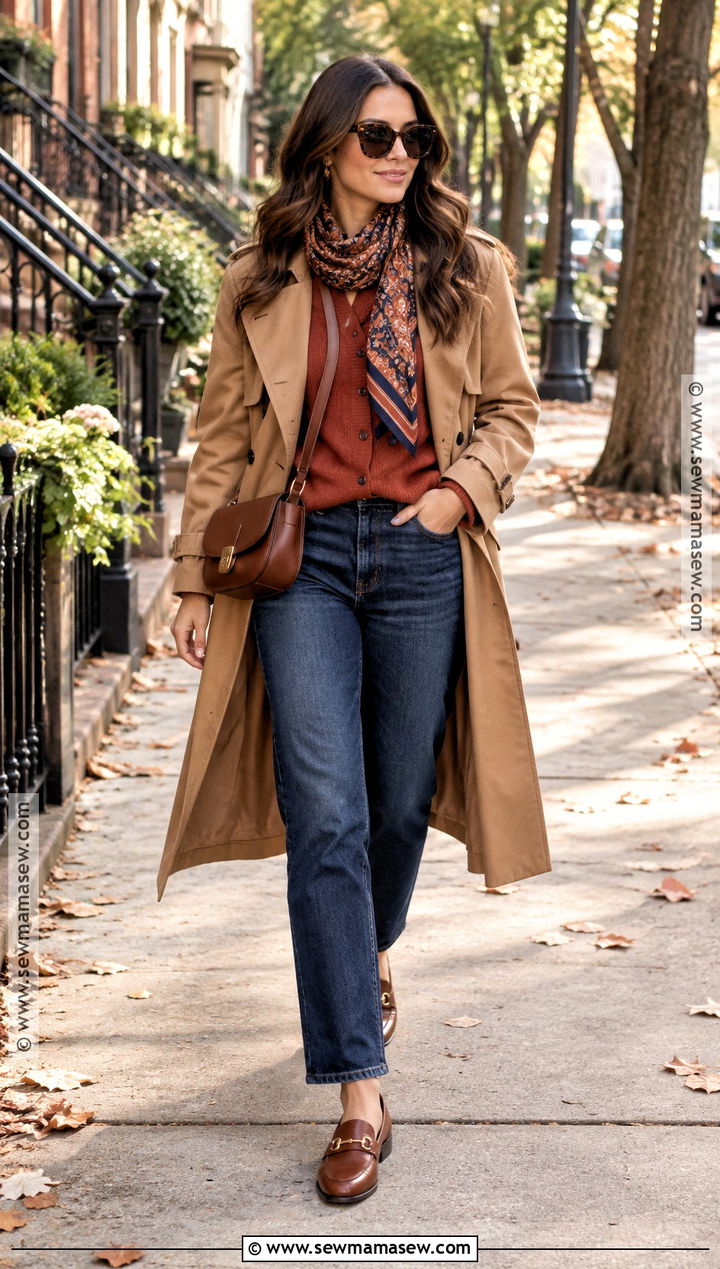 Rust And Denim Fall Outfit - 20 fall color palette clothes