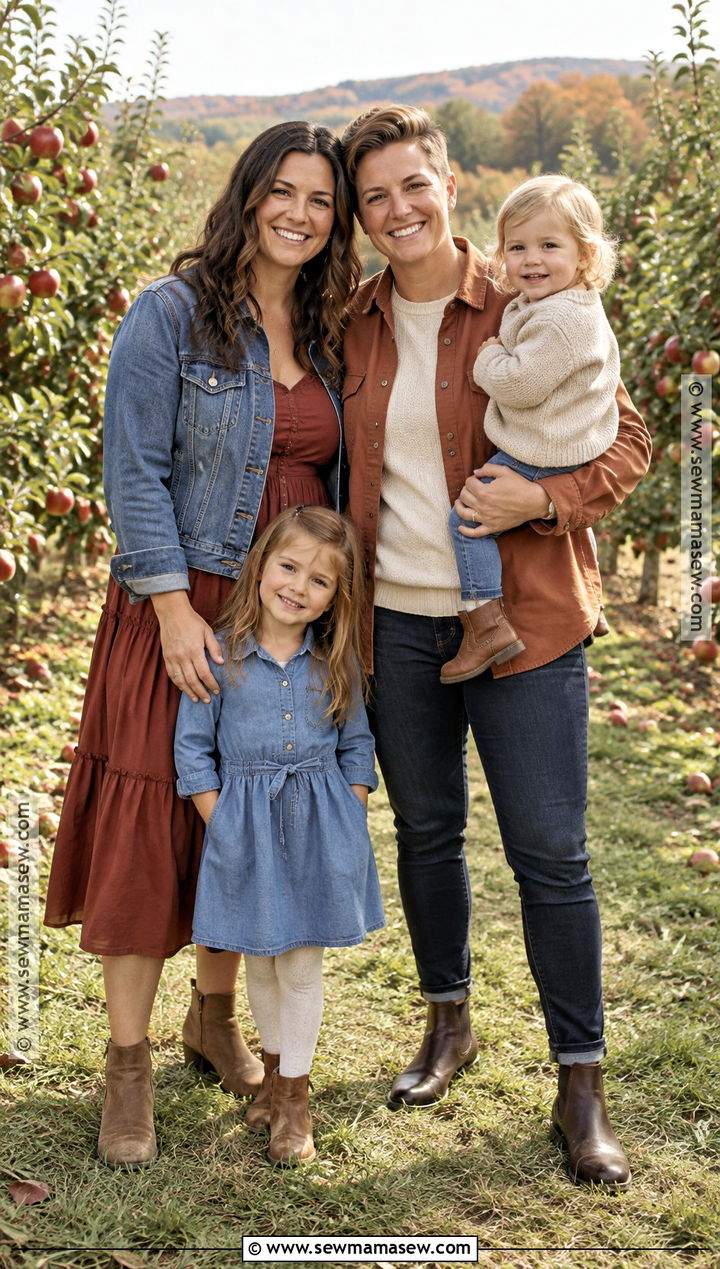 Rust And Denim Lesbian Fall Family Picture Outfit - 15 lesbian fall family pictures outfits