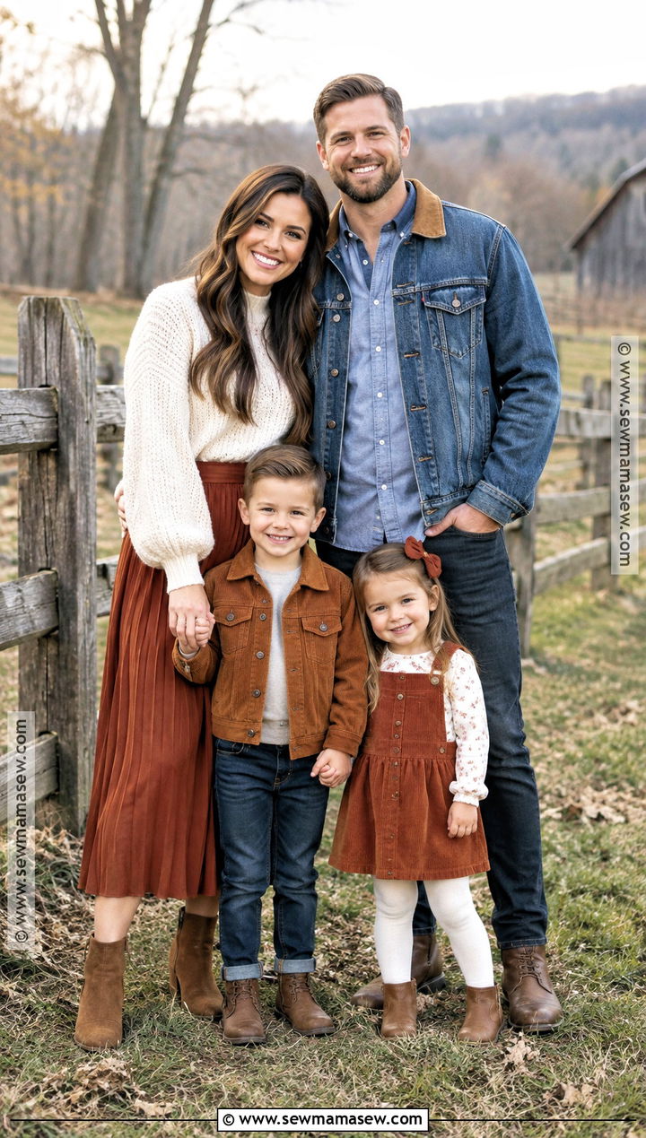 Rust And Denim November Family Photo Outfits - 20 november family pictures outfits